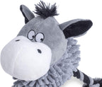 Squeaky Farmyard Donkey Plush Dog Toy – Medium, Grey & Black - Dwellza